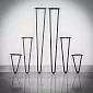 Dekorativne metalne noge stola Ukosnica sa stopom (73, 40, 20 cm) - set od 4 noge