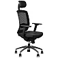 Comoda sedia da ufficio con schienale in rete traspirante nera e poggiatesta regolabile