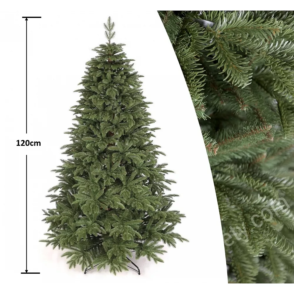 Prextex Albero di Natale Abete Artificiale 120 cm Premium con Cardini Leggero/Facile da Assemblare con Supporto per Albero di Natale 