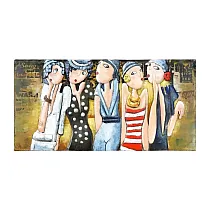 3D metalo meno kūriniai, Dvidešimtmečių moterys, išmatavimai 65x130cm, svoris 8,5 kg