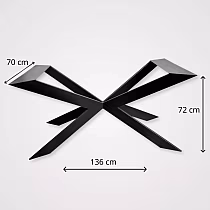 Voratinklio tipo metalinis stalo pagrindas su 8×2 cm profilio kojomis, aukštis 72 cm, 136×70 cm rėmas