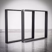 Pernas de mesa em aço de formato quadrado, altura 71 cm, largura 80 cm, para mesa de jantar de altura normal (conjunto de 2 peças)