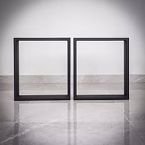 Rektangulära massiva metallbordsben Quadro, tillverkade av stål, låg höjd 45 cm, bredd 40 cm, set om 2 st
