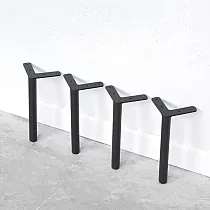Metal mobilya ayağı, siyah, yükseklik 19,3 cm, çap 2 cm, (4 adet)